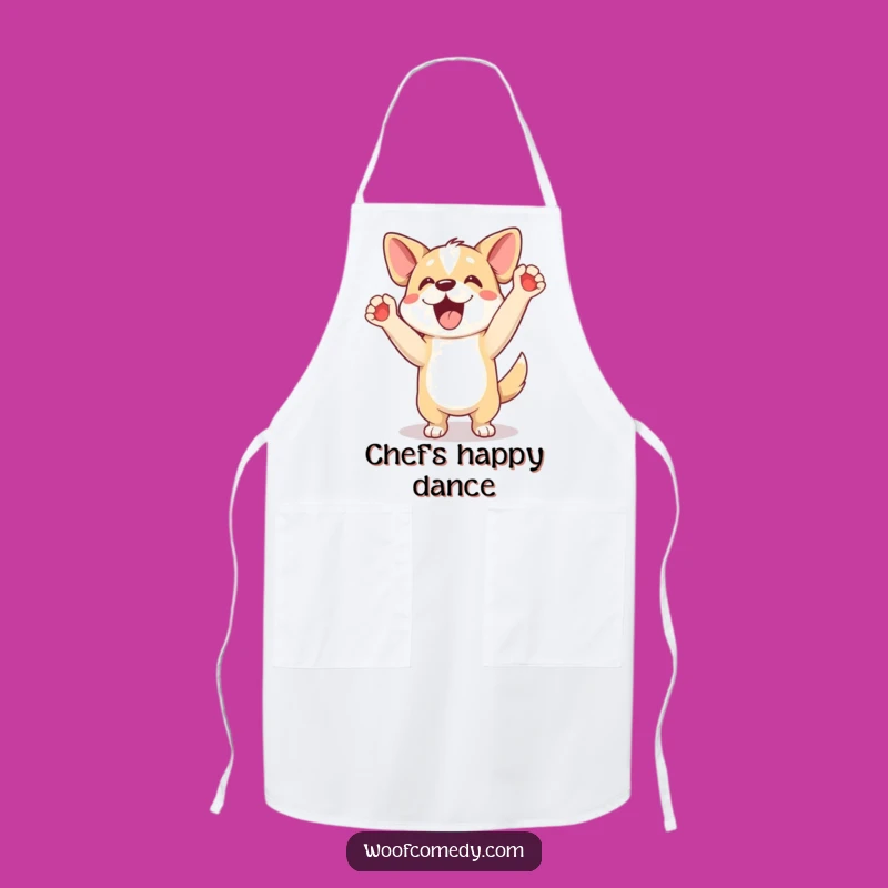 Funny Excited Dog Happy Dance Apron - Cook Up Some Fun