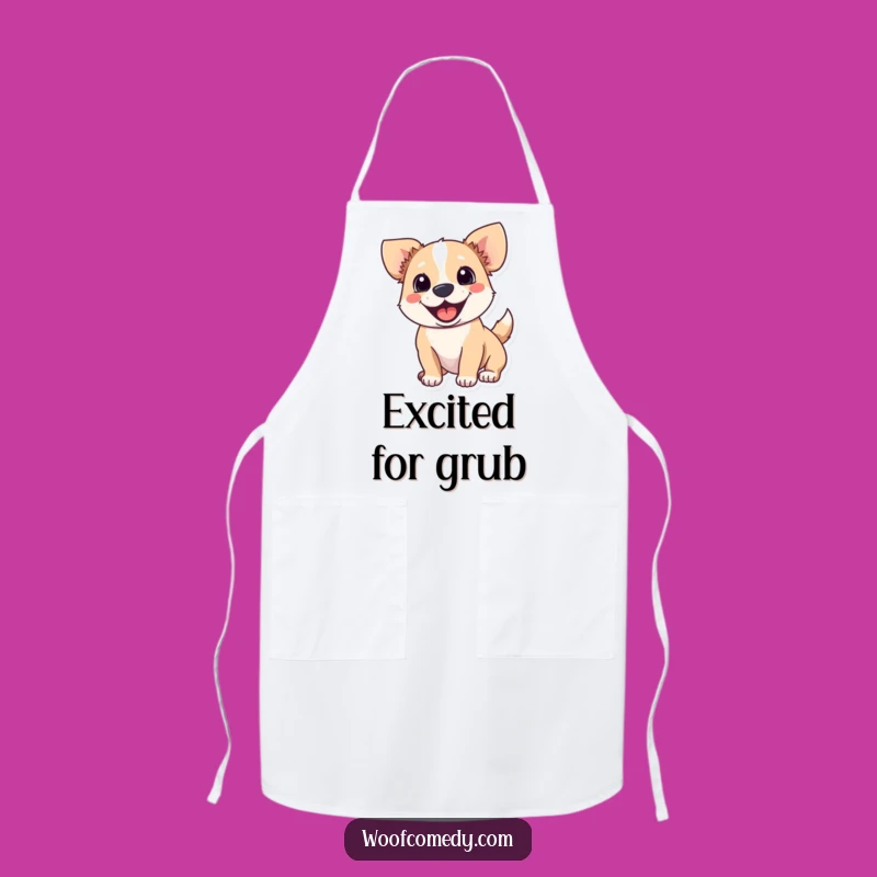 Funny Excited Dog Apron: Cook with Joy