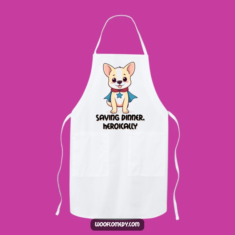 Funny Proud Dog Superhero Apron: Kitchen Hero Gift