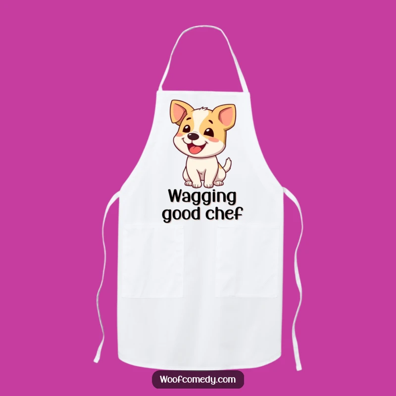 Funny Dog Wagging Tail Apron: Chef's Delight for Happy Kitchen Moments