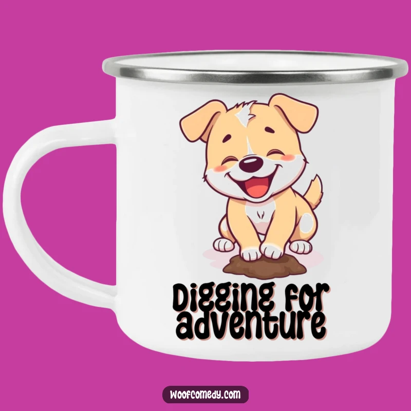 Funny Dog Digging Camping Mug: Adventure Fuel