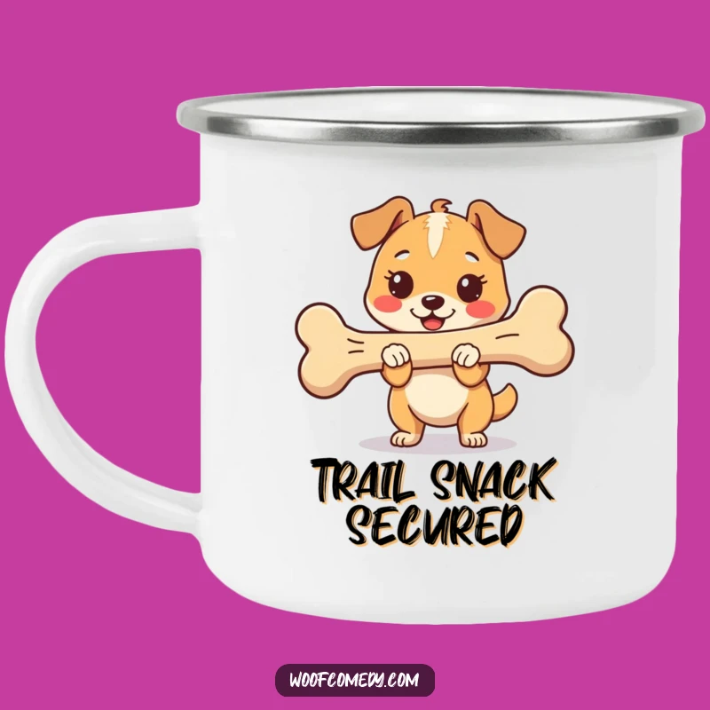 Funny Kawaii Dog Bone Camping Mug - Proud Happy Pup Cup for Outdoor Adventures Gift