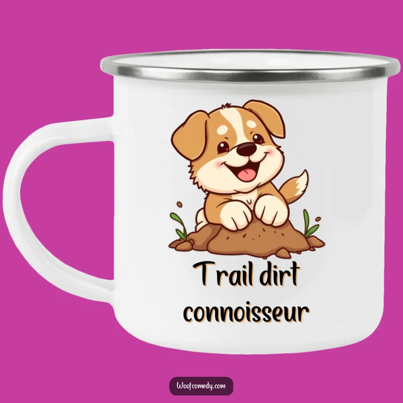 Funny Kawaii Dog Camping Mug: Joyful Digging Paws for Outdoor Fun