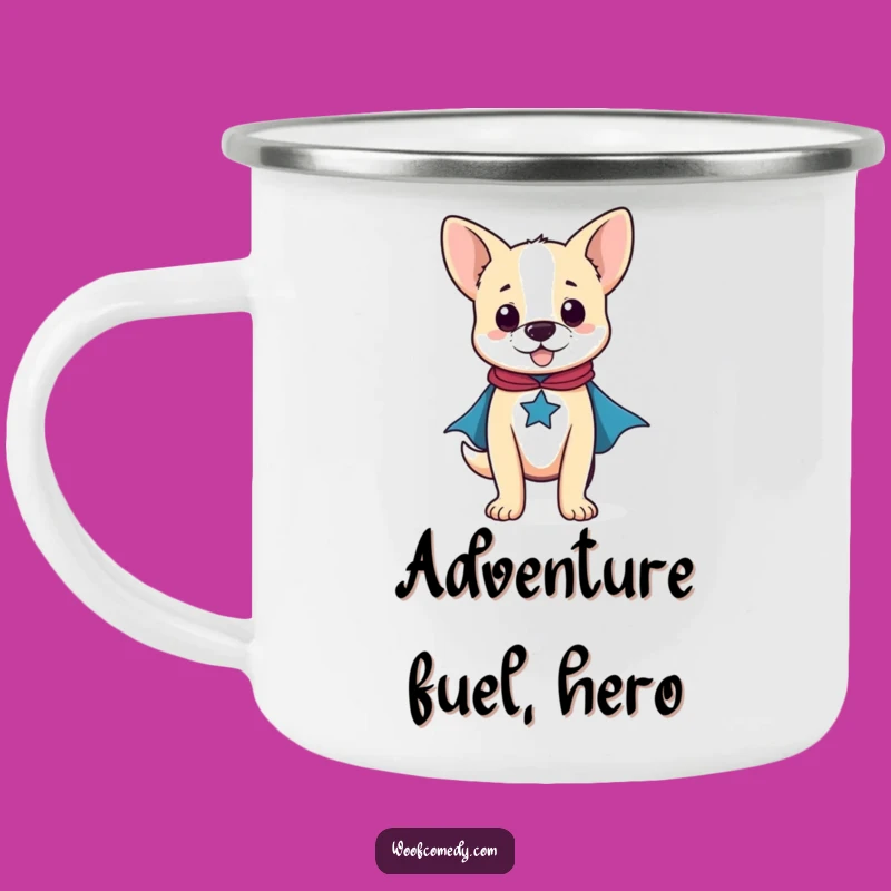 Funny Proud Dog Superhero Camping Mug: Adventure Ready
