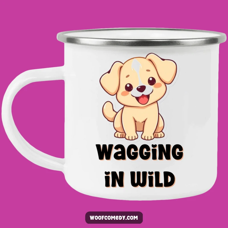 Adventure Kawaii Dog Camping Mug - Floppy Ears Wagging Gift
