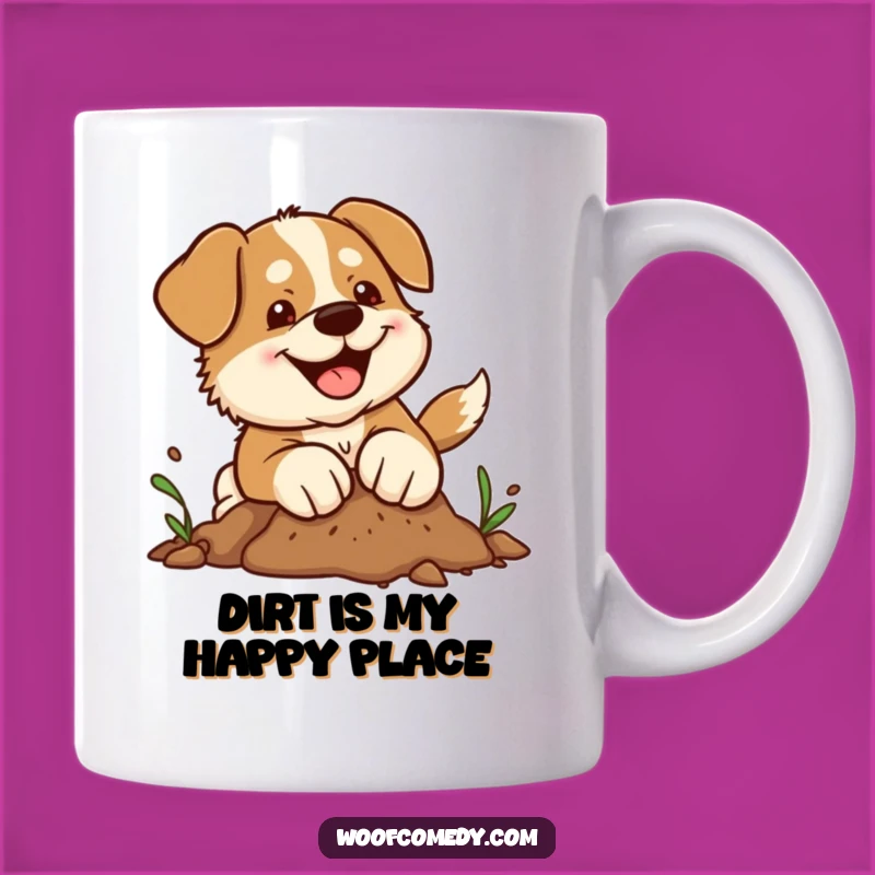 Funny Kawaii Dog Mug Gift: Joyful Paws Digging Design for Dog Lovers