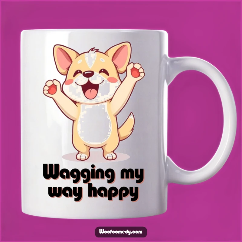 Funny Excited Dog Happy Dance Mug - Perfect Joyful Dog Lover Gift