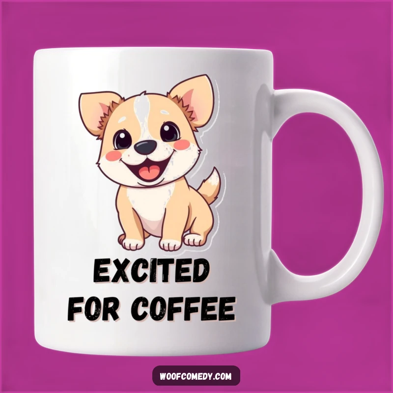 Funny Excited Dog Mug: Happy Pup Gift for Dog Lovers