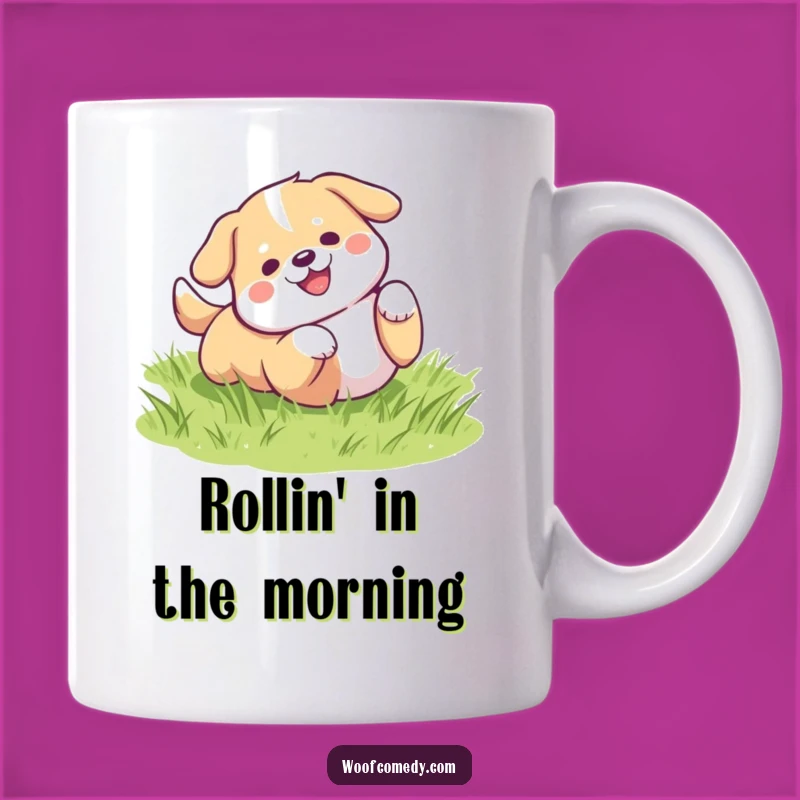 Funny Kawaii Dog Rolling Joyfully Mug - Adorable & Hilarious Dog Lover Gift