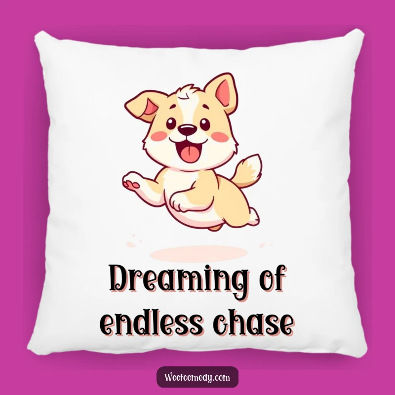 Cozy Funny Kawaii Dog Pillow - Tail Chasing Fun, Plush Comfort