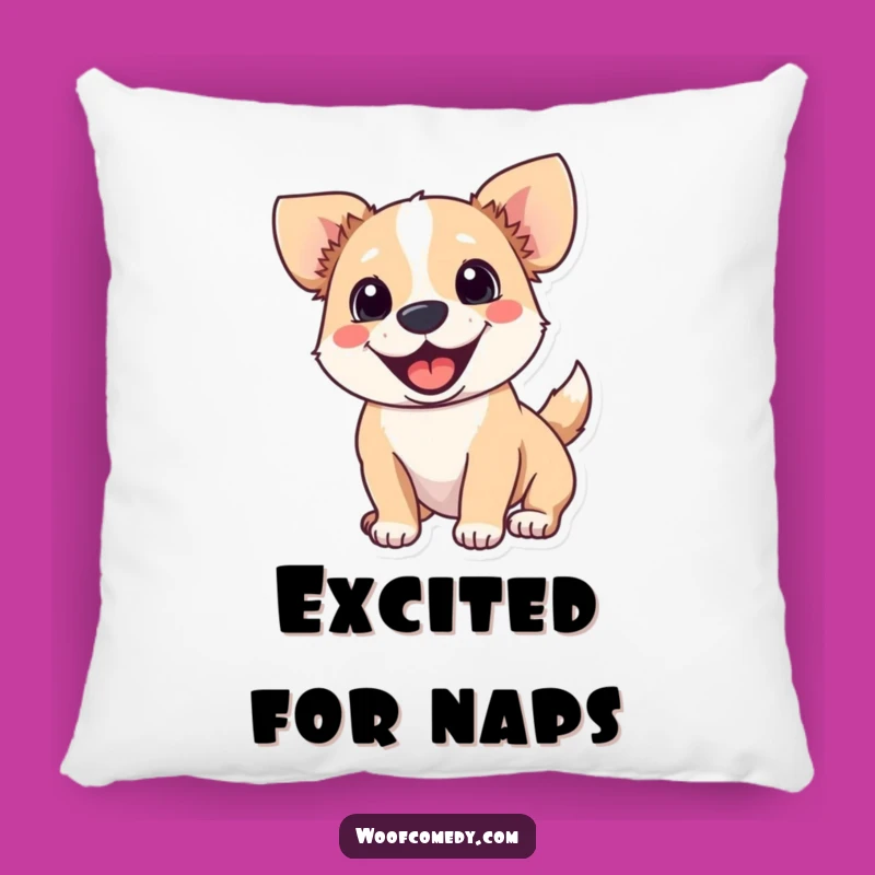 Funny Excited Dog Pillow: Cozy Comfort & Cheer