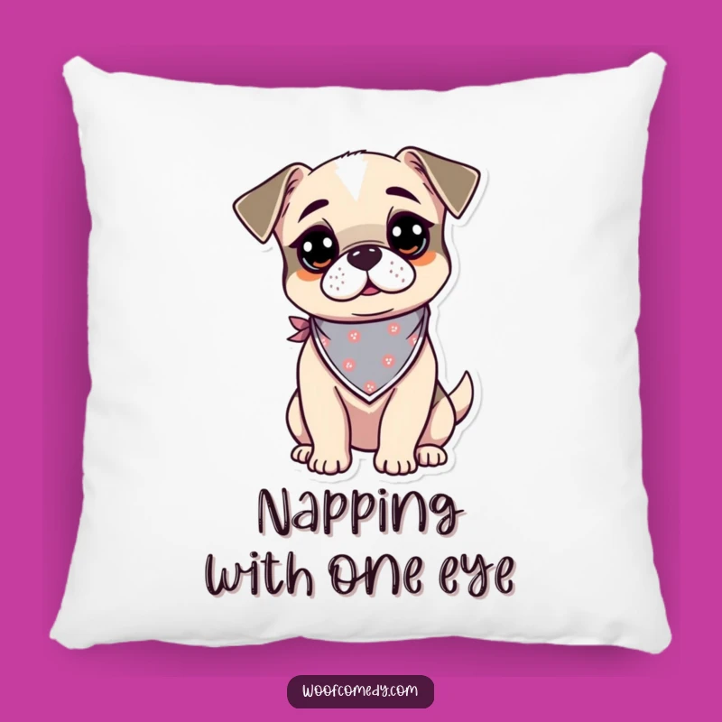 Funny Kawaii Dog Pillow: Snuggle with a Curious Bandana Pup