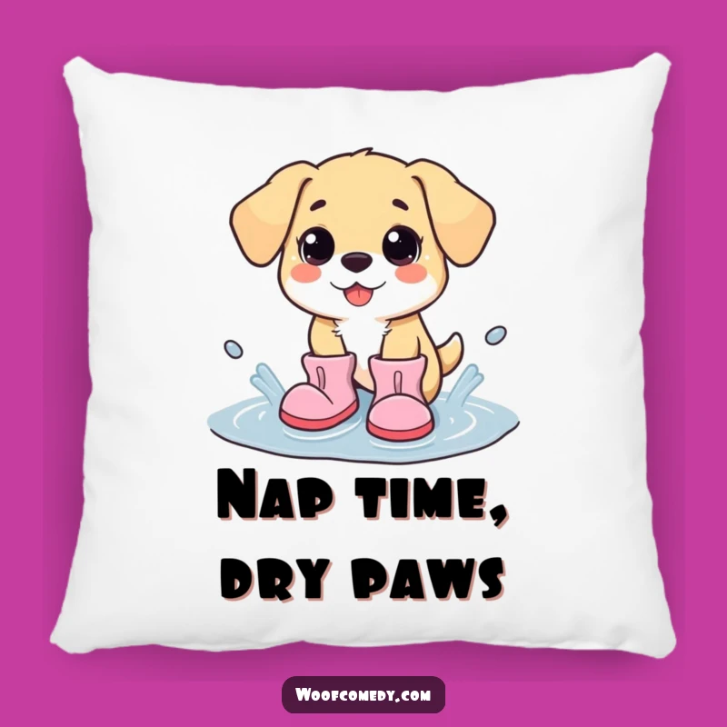 Funny Kawaii Dog Boots Splash Pillow - Cute Cartoon Accent Cushion Gift