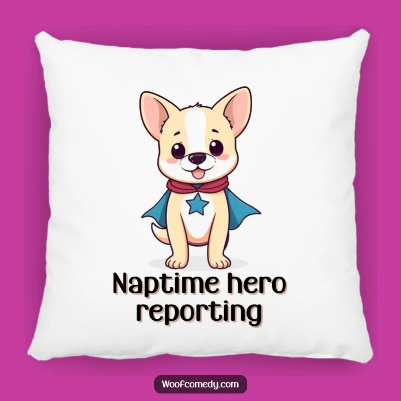 Funny Proud Dog Superhero Pillow: Cozy Comfort Gift