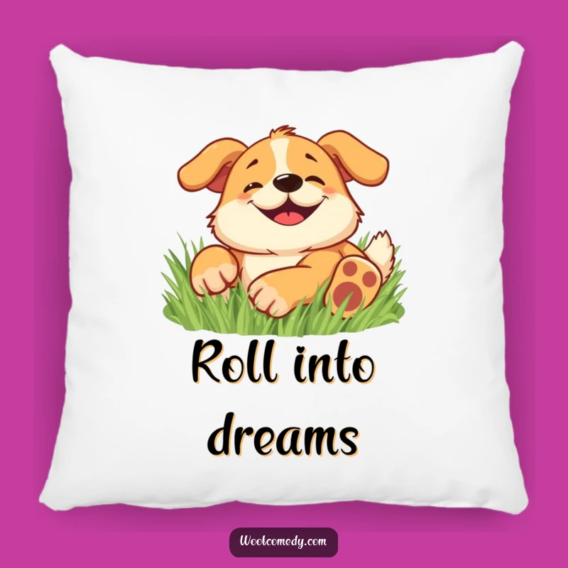 Funny Happy Dog Pillow: Cuddle Up with This Hilarious Goofy Grin!