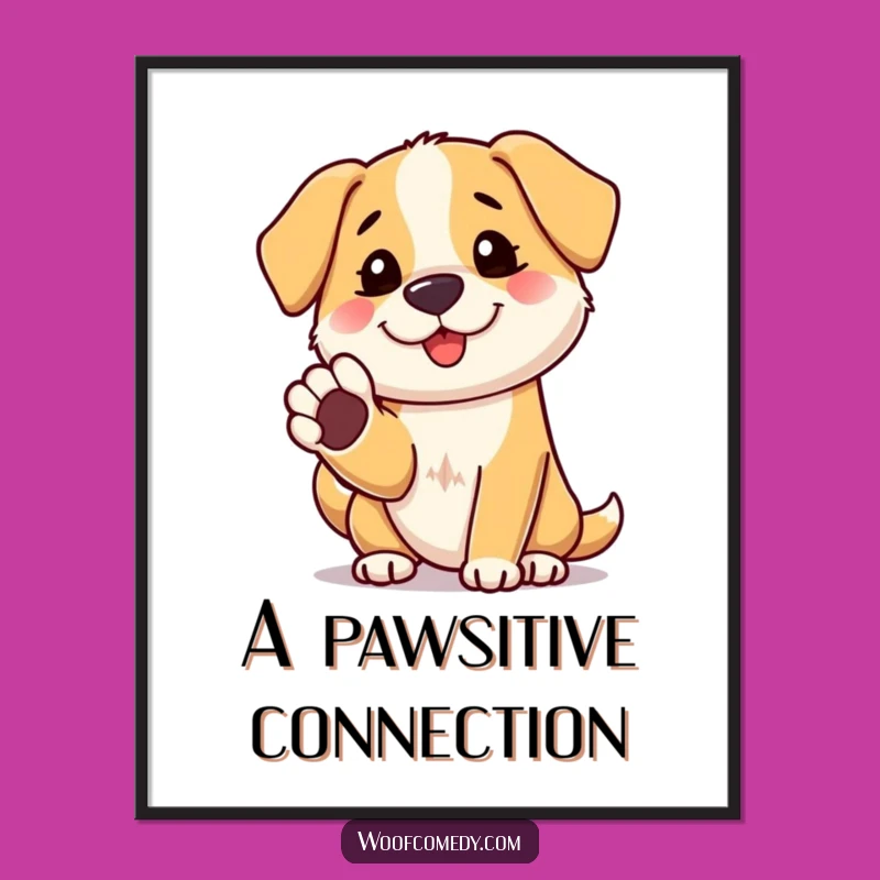 Funny Friendly Dog Paw Shake Digital Art - Instant Welcoming Dog Decor