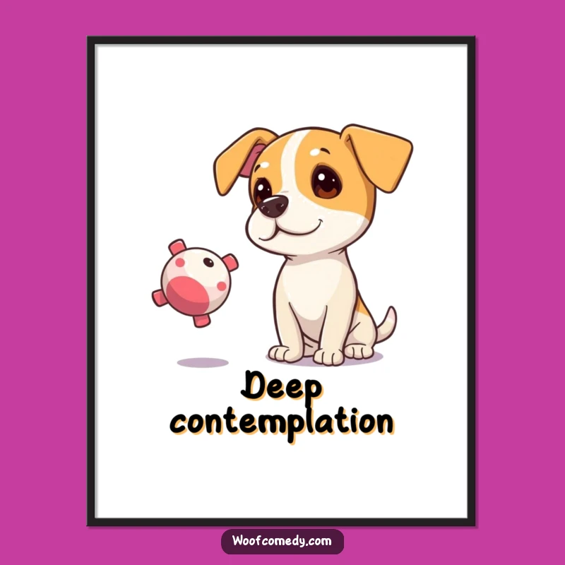 Funny Curious Dog Digital Art Print: Instantly Download Hilarious Focus for Your Walls!
