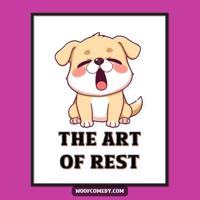 Funny Sleepy Dog Digital Art: Instant Download for Tired Decor