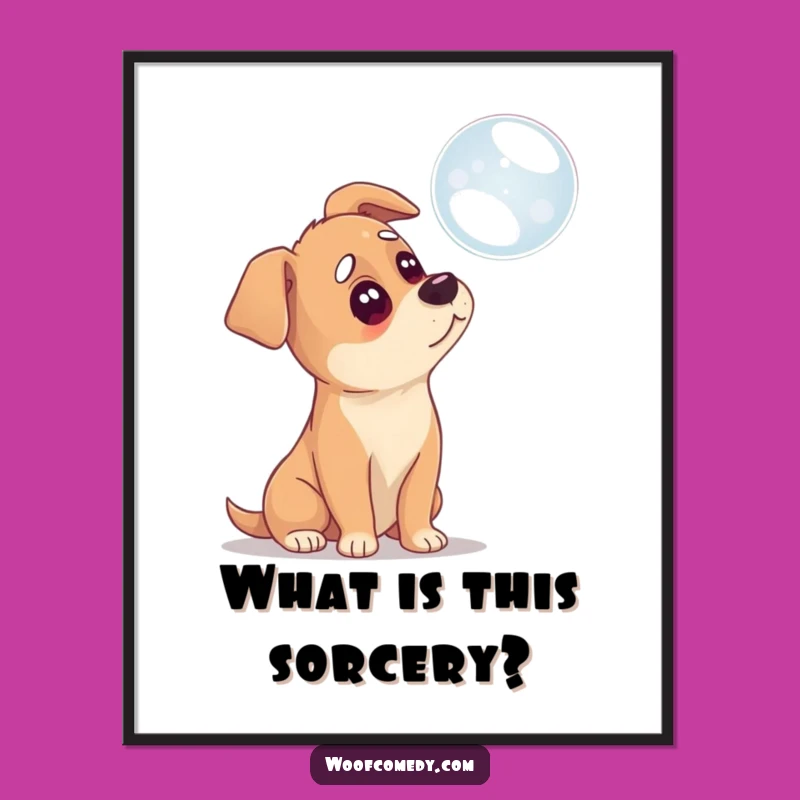 Funny Confused Dog Digital Art Print: Instant Whimsy