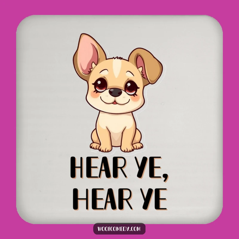 Funny Floppy Ear Dog Coaster - Protect Tables with Curious Pup Humor Gift