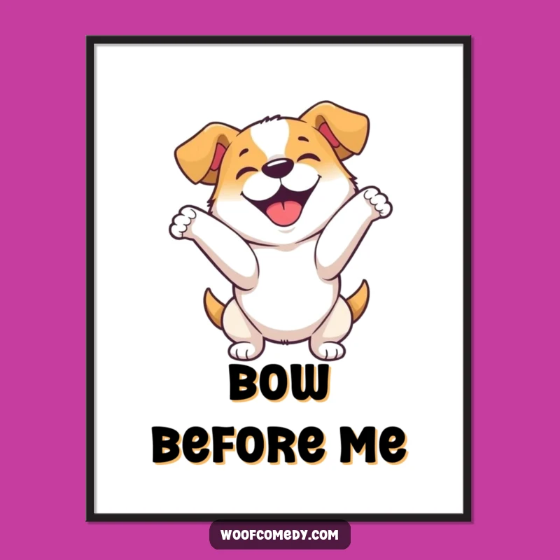 Funny Dog Bow Poster: Celebrate Performance and Joy!