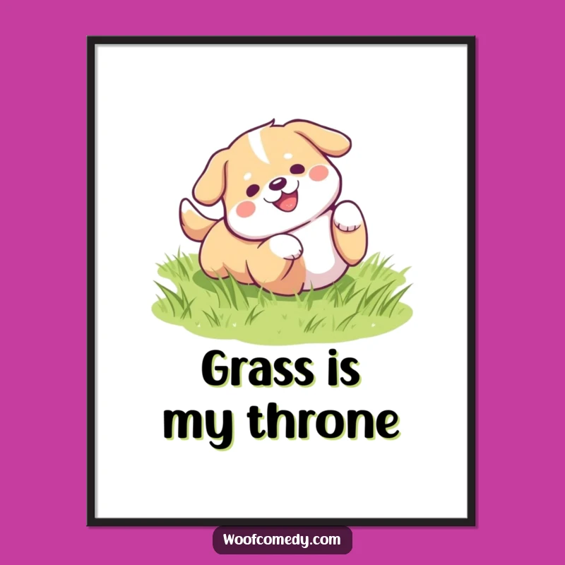 Funny Kawaii Dog Rolling Poster - Adorable Wall Art for Dog Lovers