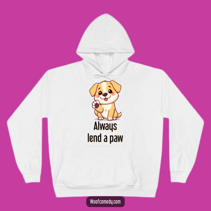 Funny Friendly Dog Paw Shake Hoodie - Cozy Comfort & Welcoming Humor