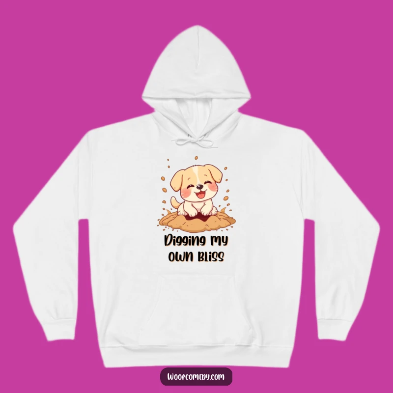 Funny Kawaii Dog Digging Hoodie - Cozy & Hilarious Pet Gift!