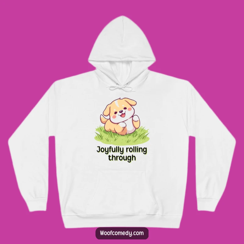 Funny Kawaii Dog Rolling Hoodie - Cozy Comfort & Adorable Humor