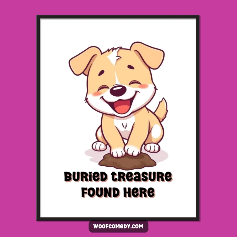 Free Printable Digging Dog Wall Art - Funny Dog Art Downloadable Decor