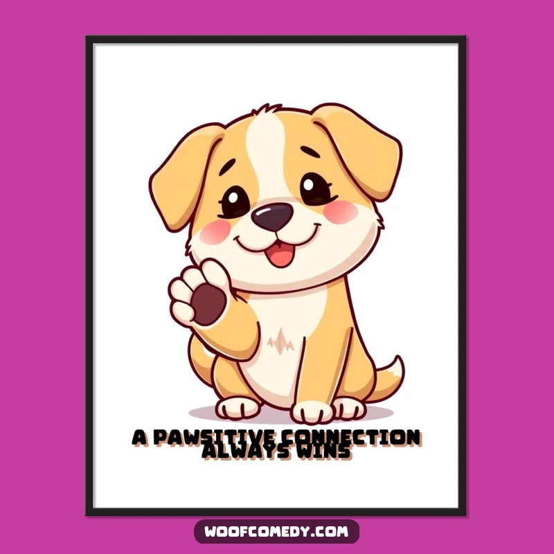 Free Printable Wall Art: Friendly Dog Paw Shake Greeting Downloadable Art