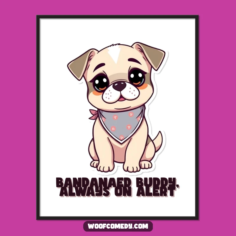 Funny Free Printable Wall Art: Curious Kawaii Dog Alert & Cute, Downloadable Art