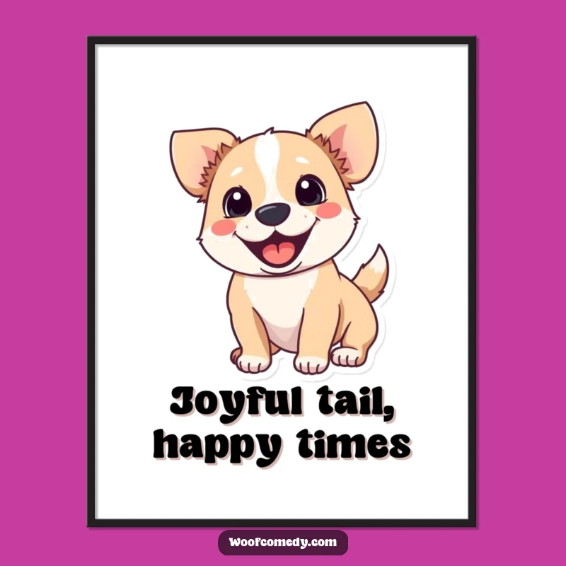 Free Printable Excited Dog Wall Art - Funny Dog Art Downloadable Decor