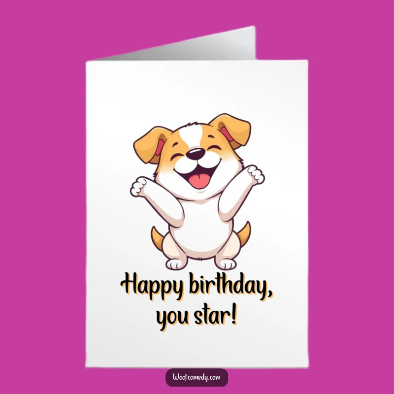 Free Printable Birthday Card: Happy Dog Bow, Enthusiastic DIY Birthday Gift!