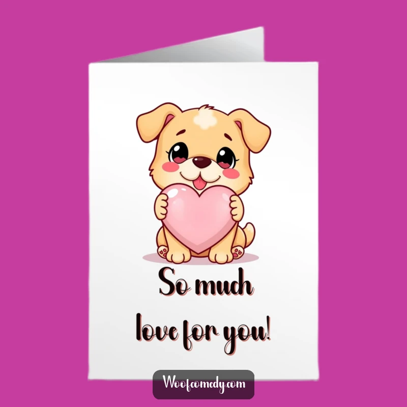 Free Printable Congrats Card: Loyal Dog's Glowing Heart - Loving Downloadable Gift