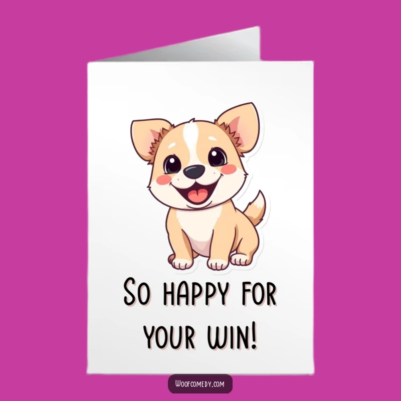 Free Printable Excited Dog Congrats Card - Funny Achievement Downloadable Gift