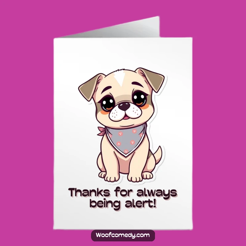 Free Printable Thank You Card: Curious Kawaii Dog Says Thanks!, Downloadable Gift