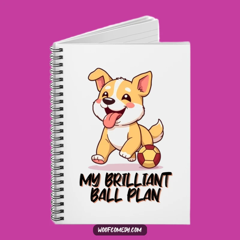 Funny Dog Notebook: Happy Runner Pup with Ball, Humorous Dog Lover Journal Gift