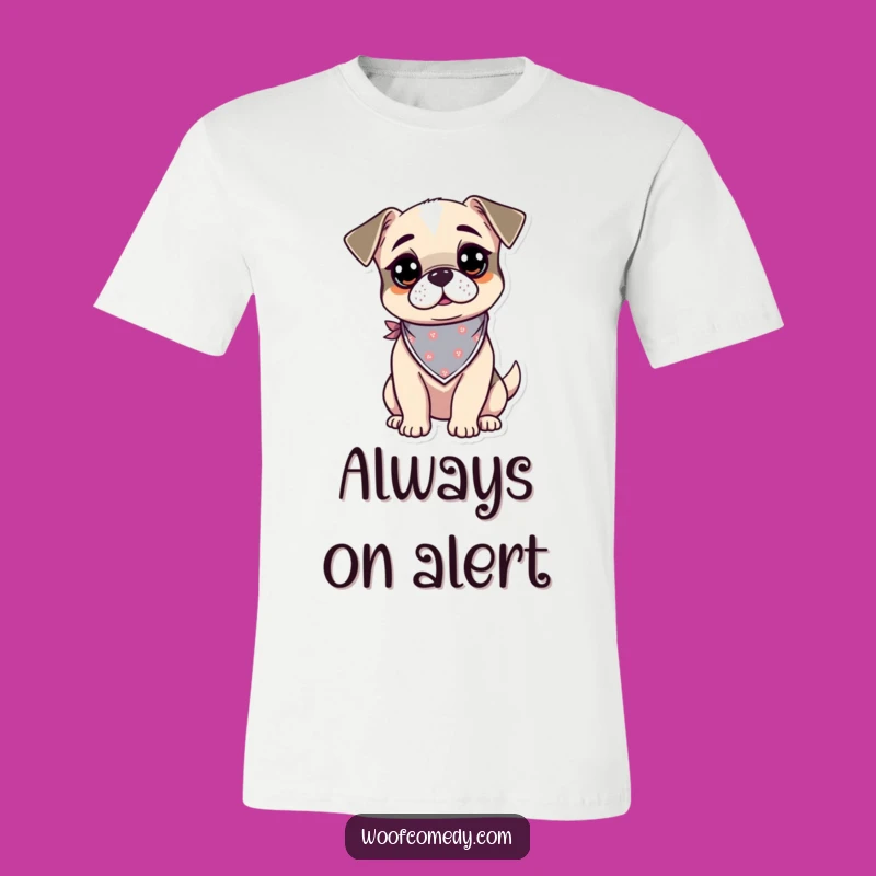 Funny Kawaii Dog T-Shirt: Bandana Pup Design for Curious & Alert Wearers