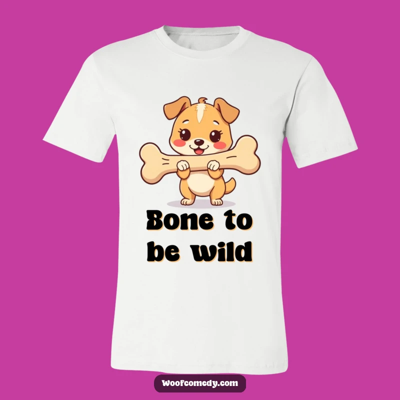 Funny Kawaii Dog Bone T-Shirt - Happy Proud Canine Tee for Gift Giving