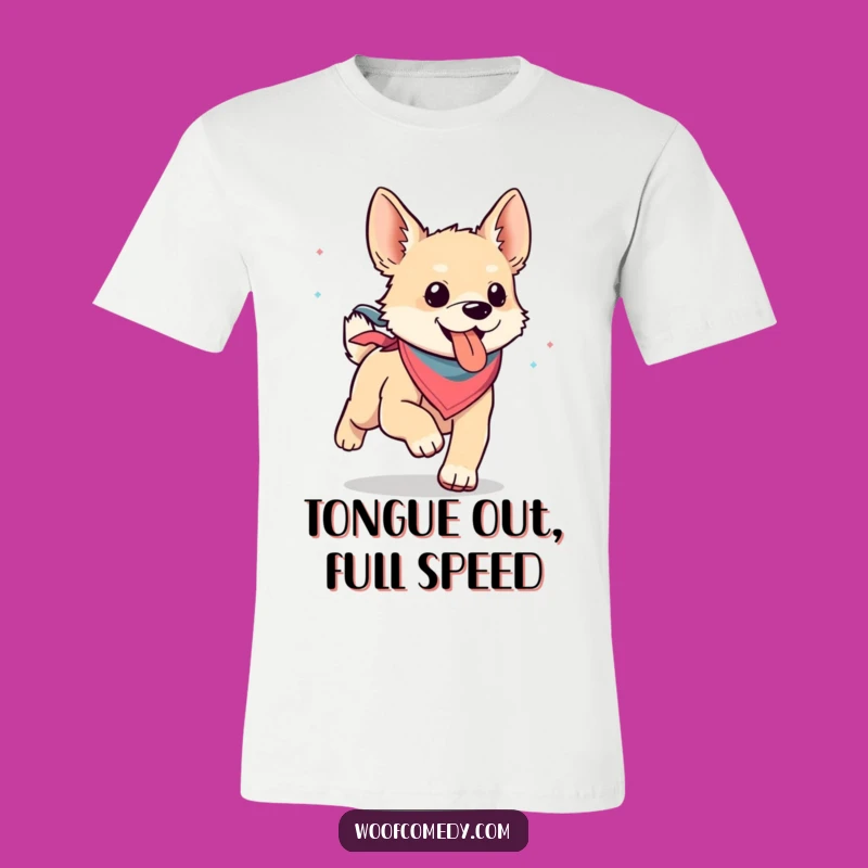 Funny Kawaii Dog Bandana T-Shirt: Wear Your Enthusiasm with This Happy Runner's Tee