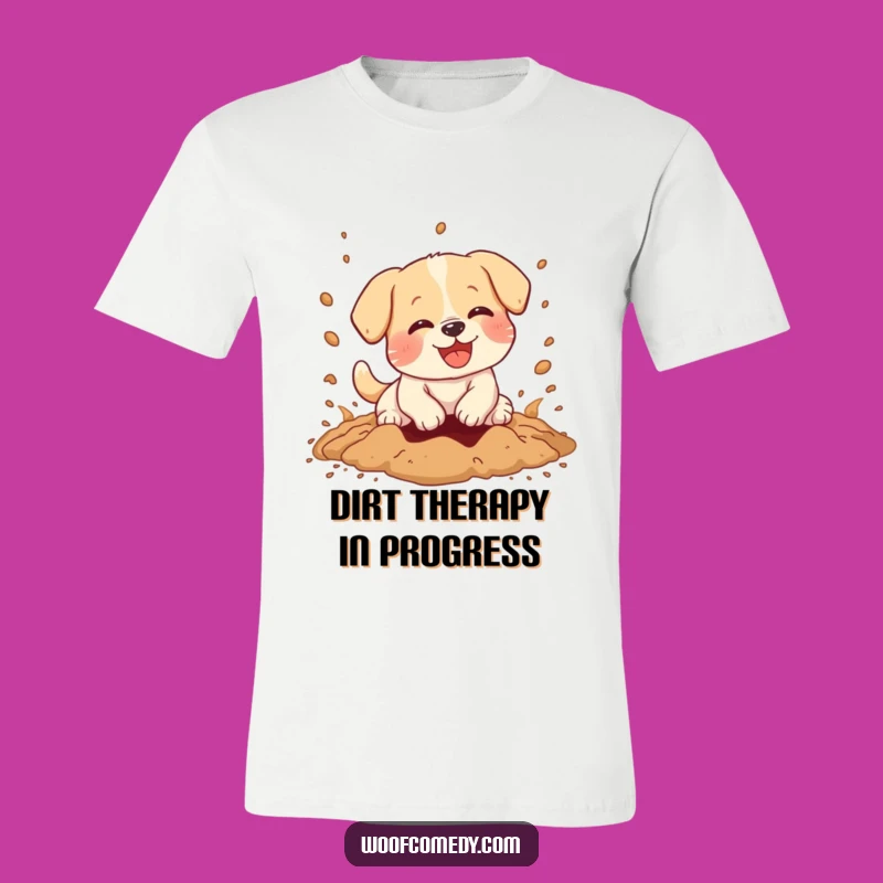 Funny Kawaii Dog Digging T-Shirt - Adorable Messy Pup Tee!