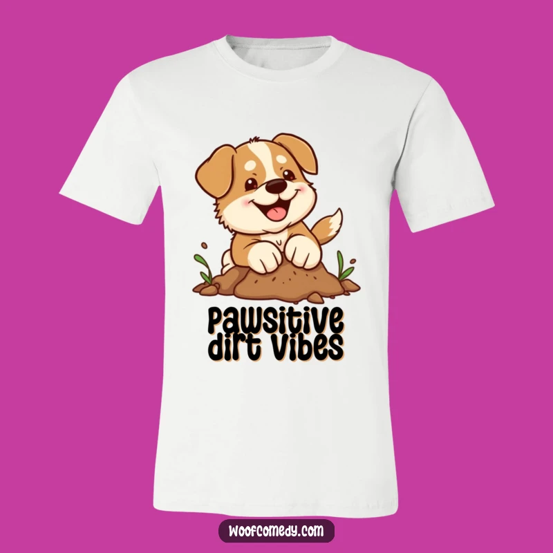 Funny Kawaii Dog T-Shirt: Joyful Digging Paws Design for Humorous Pet Owners