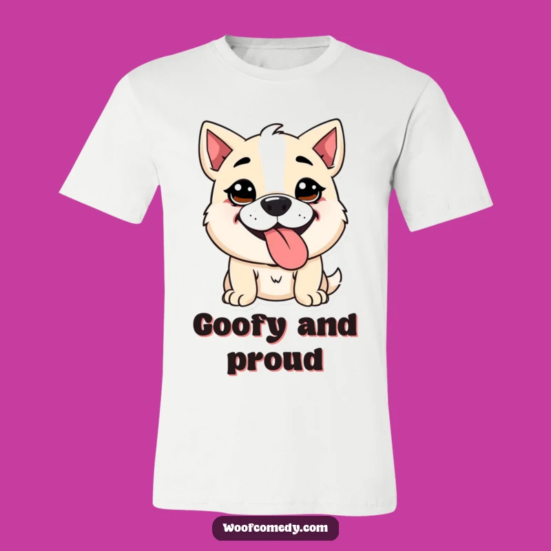 Goofy Kawaii Dog Panting T-Shirt - Tongue Out Fun Tee Gift