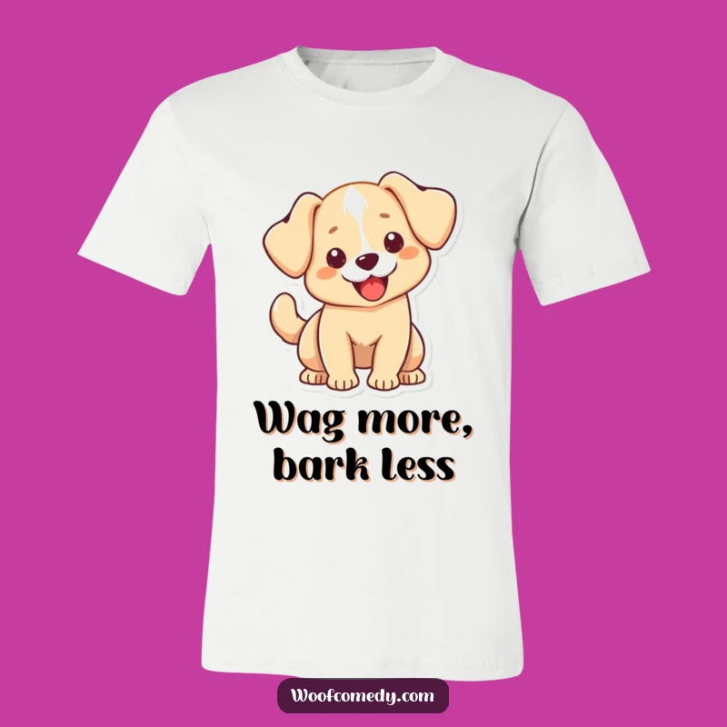 Happy Kawaii Dog T-Shirt - Floppy Ears Wagging Tail Fun Tee Gift