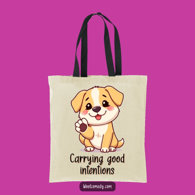 Funny Friendly Dog Paw Shake Tote Bag - Chic Accessory with Canine Charm